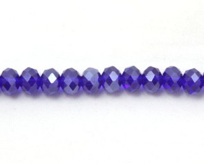 Glasschliffperlen, facettierte Glas-Rondelle, 8 mm,  royal-blau, 50 Perlen
