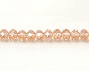 Glasschliffperlen, facettierte Glas-Rondelle, 8 mm, lachs-rosa, 50 Perlen