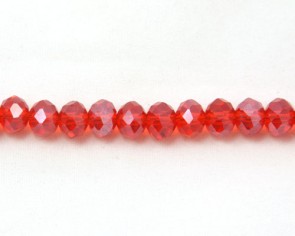 Glasschliffperlen, facettierte Glas-Rondelle, 8 mm, rot, 50 Perlen