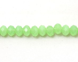 Glasschliffperlen, facettierte Glas-Rondelle, 8 mm, hellgrün opak, 50 Perlen