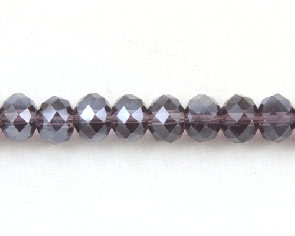 Glasschliffperlen, 7 x 10 mm Rondellen facettiert, violett mit Lüster