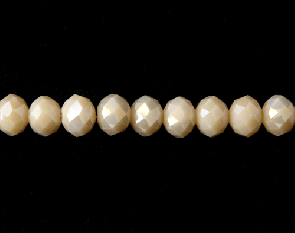 Glasschliffperlen, facettierte Glasrondellen, 8 mm, pastell peach opak Lüster, 50 Perlen