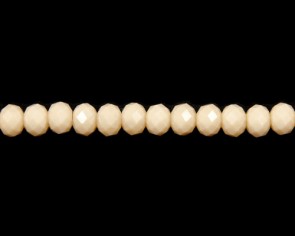 Glasschliffperlen, Glasrondellen facettiert, 6mm, pastell peach opak, 50 Perlen