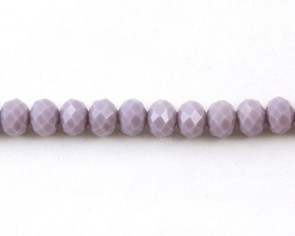 Glasschliffperlen, facettierte Glasrondelle, 8 mm, pastell violett opak, 50 Perlen