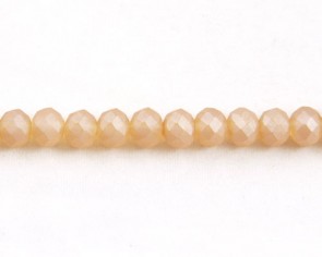 Glasschliffperlen, facettierte Glasrondelle, 8 mm, apricot seidenmatt, 70 Perlen