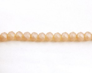 Glasschliffperlen, Glasrondellen facettiert, 6mm, apricot seidenmatt gefrostet, 98 Perlen