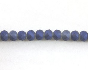 Glasschliffperlen, facettierte Glasrondellen, 8 mm, royalblau iris seidenmatt, 70 Perlen