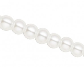 Glaswachsperlen, 6mm, rund, weiss, 50 Glasperlen