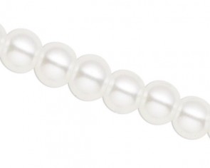 Glaswachsperlen, beschichtete Glasperlen, 8mm, rund, weiss