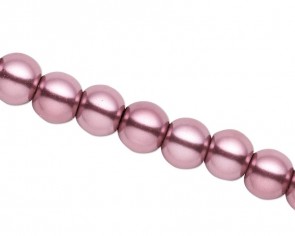 Glaswachsperlen, 6mm, rund, powder rose-aubergine violett