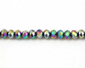 Glasschliffperlen, 6mm, Rondellen facettiert, mehrfarbig, 50 Perlen