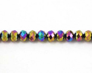 Glasschliffperlen, Rondellen facettiert, 8mm, mehrfarbig bunt
