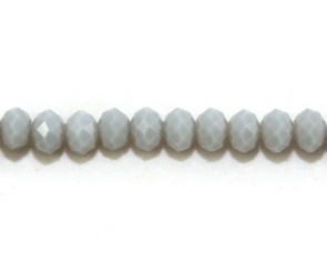 Glasschliffperlen, Rondellen facettiert, 8mm, grau, 50 Perlen