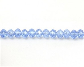 Glasschliffperlen, Glas-Rondellen facettiert, 4mm, hellblau, 100 Perlen