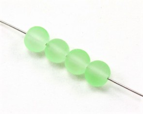 Gefrostete Glasperlen, 6mm, rund, matt minzgrün, 50 Glasperlen