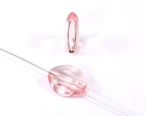 Acrylperlen transparent, oval, 17x14mm, rosa, 10 Perlen
