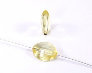 Acrylperlen transparent, oval, 17x14mm, gelb, 10 Perlen