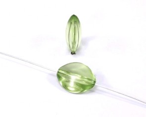 Acrylperlen transparent, oval, 17x14mm, grün, 10 Perlen