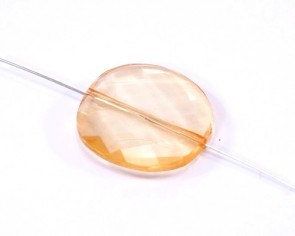 Transparente Acrylperlen, Linsen facettiert, 30mm, orange