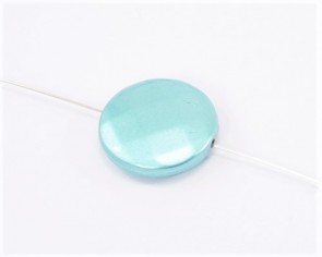 Acrylperlen Kunststoffperlen Linse facettiert, 25mm, türkis, 10 Perlen