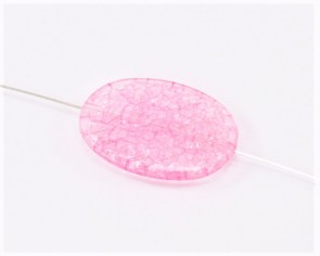 Transparente Acrylperlen, oval flach, 34x24mm, rosa, 4 Stk.