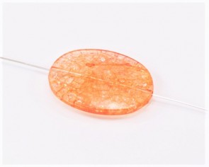 Transparente Acrylperlen, oval flach, 34x24mm, orange, 4 Stk.