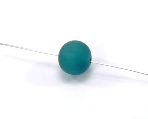 Harzperlen im Stil von Polarisperlen, rund, meeresgrün, 14-15 mm, 10 Perlen