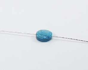 Kunstharzperlen, Scheiben, türkis metallic, 13 mm, 6 Perlen