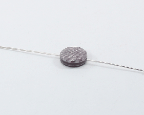 Kunstharz Perlen, Scheiben, silber-grau metallic, 13 mm, 1 Stk.