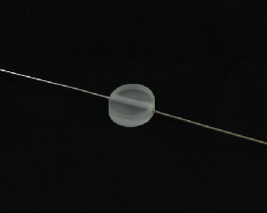 Kunstharz Perlen, matte weisse Scheiben, 11 mm, 6 Perlen