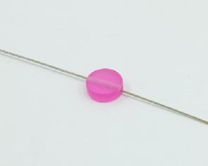 Kunstharz Perlen, hot pink, Scheiben flach rund, 11 mm, 6 Perlen