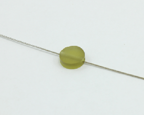 Kunstharz Perlen, olivgrün, Scheiben, 11 mm,  6 Perlen