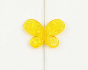 Crackle Acrylperlen, Kunststoffperlen, Schmetterlinge orange, 23x30mm, 8 Perlen