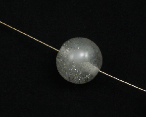 Kunstharz Perlen, rund, 20mm, transparent, silber Glitter, 3 Stk.