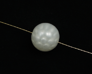 Kunstharz Perlen, rund, 20 mm, weiss mit Perlmuttschimmer, 3 Stk