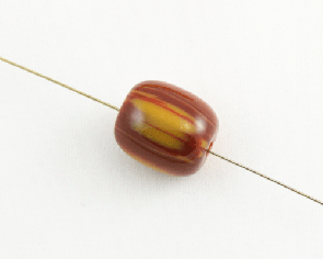 Kunstharz Perlen, Tonne, 20 x 17 mm, rot & gelb