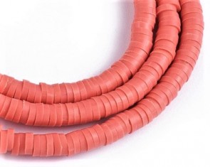 Katsuki Perlen, 4mm, Rondellen, korallen-rot, 1 Strang