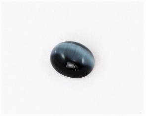 Cabochons, Katzenaugen-Glas, oval, schwarz, 10 x 8 mm, 1 Stk.