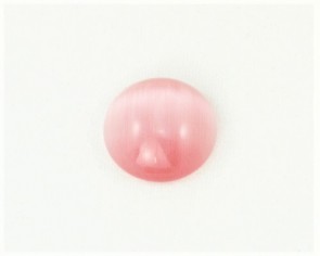 Cabochons, Katzenaugen-Glas, rund, pink, 12 mm, 1 Stk.