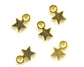 Schmuckanhänger Stern, goldfarbig, 10x8mm, 50 Sternchen