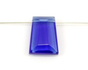 Kristallglas Anhänger Trapez facettiert, blau, 29 x 21 mm