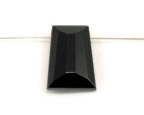Kristallglas Anhänger Trapez facettiert, schwarz, 29 x 21 mm