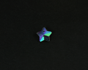 Glas-Anhänger, facettierter Stern, kristall transparent AB, 13x13 mm, 2 Glas-Sterne
