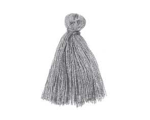 Mini Schmuckquasten, Baumwolle, grau, 25mm, 3 Quasten
