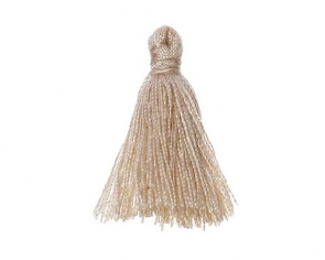 Mini Schmuckquasten, Baumwolle, hellbraun / beige, 25mm, 3 Quasten