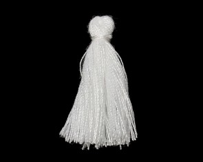 Mini Schmuckquasten, Baumwolle, weiss, 25mm, 3 Quasten