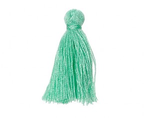 Mini Schmuckquasten, Baumwolle, aquamarin, 25mm, 3 Quasten