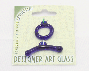 Designer Schmuckverschluss, Knebelverschlüsse, Glas, saphierblau, 20 mm, 1 Stk.