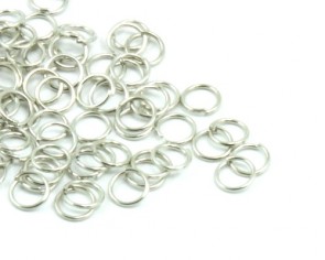 Biegeringe, Binderinge, Schmuckösen, offen, silberfarbig, 6 mm, 100 Stk.