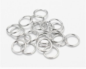 Biegeringe, Binderinge, Schmuckösen, offen, silber / platin, 6mm, 100 Stk.